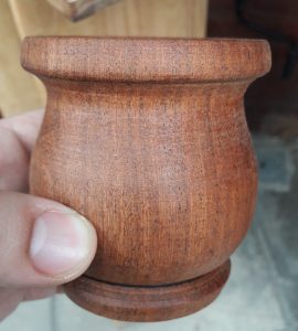 Mate made of carob tree wood