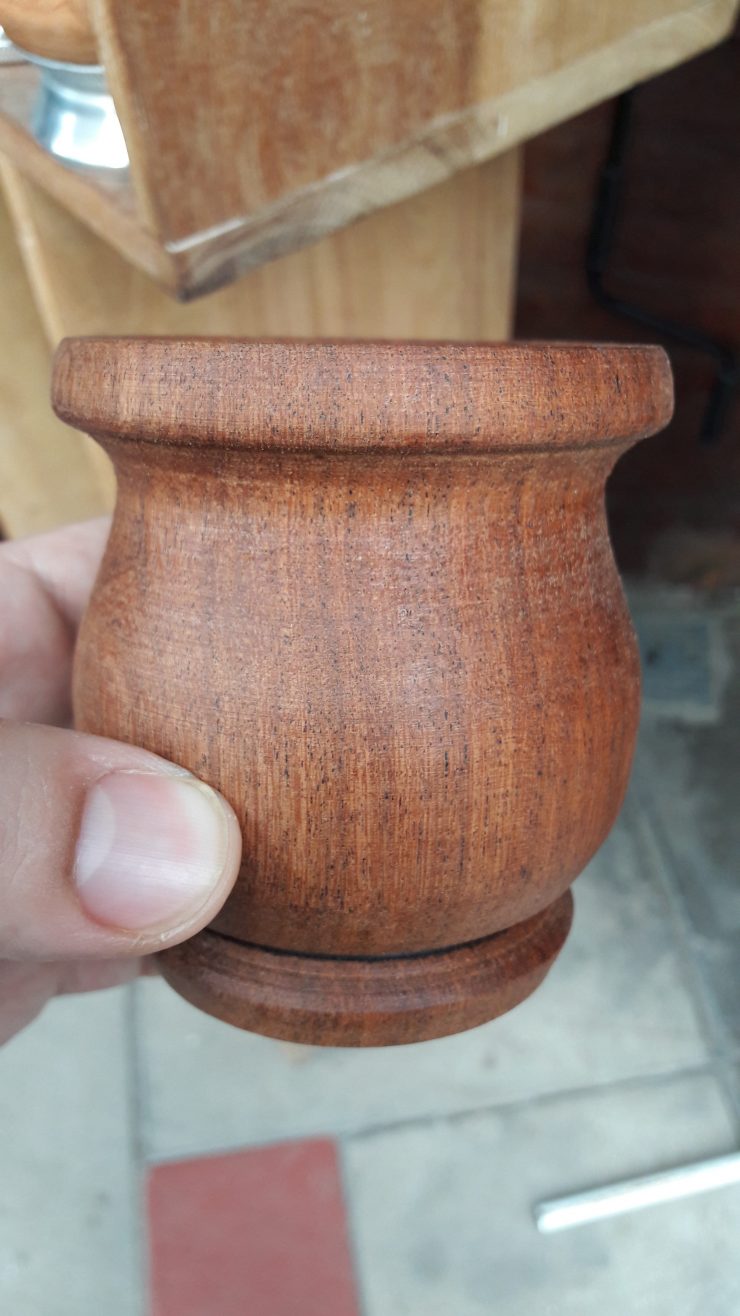 Mate made of carob tree wood