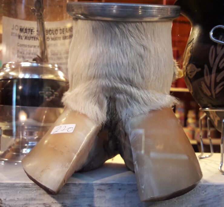Traditional cow hoof mate gourd from Argentina
