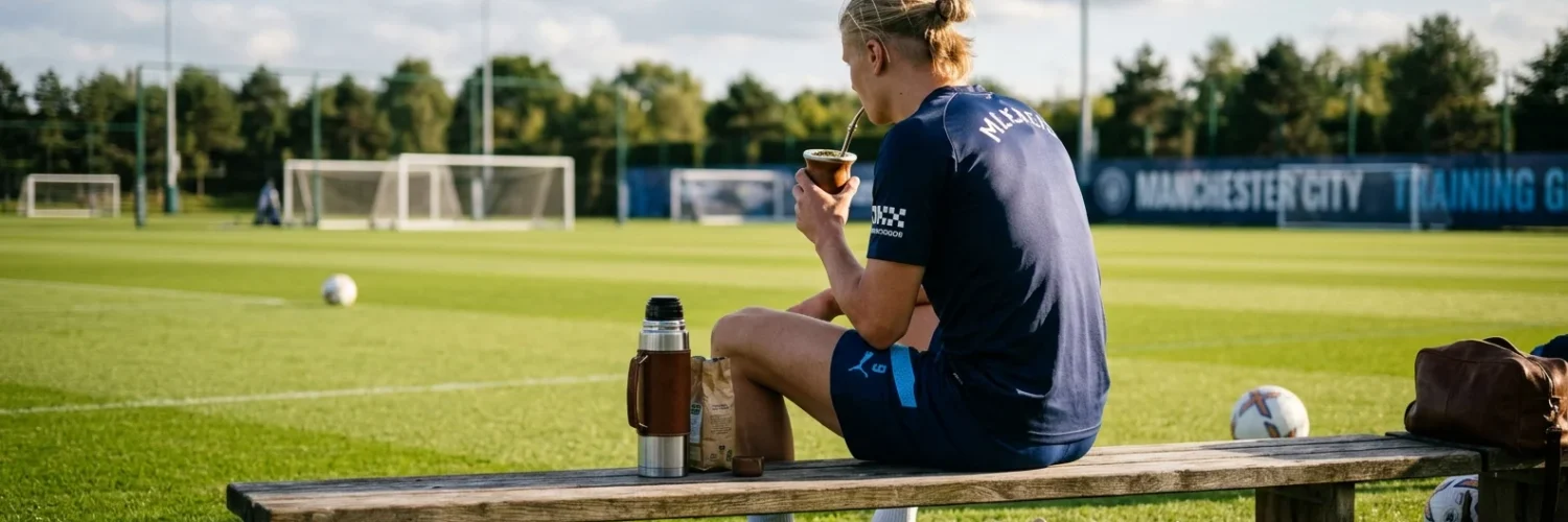 Football player-drinking mate - AI-generated illustration