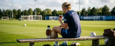 Football player-drinking mate - AI-generated illustration